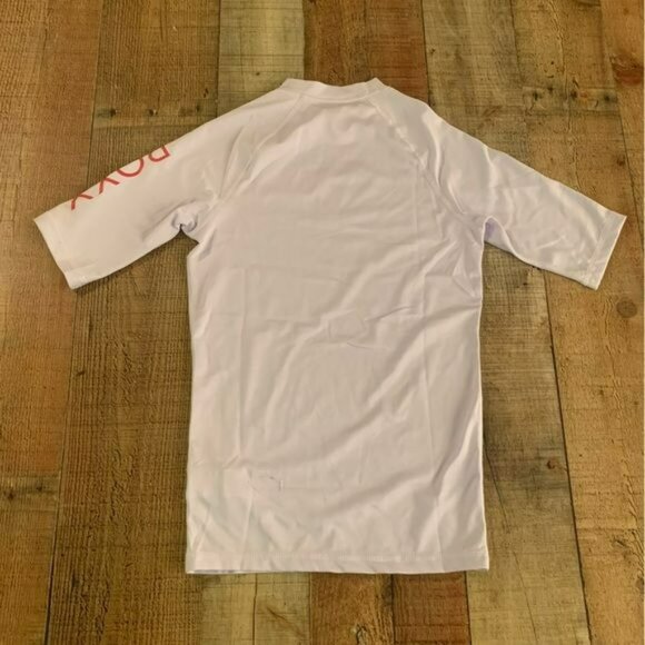 Roxy girls size xxl white and pink swim short sleeve rashguard - Picture 10 of 10